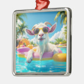 ファンタジーかわいいヤギ浮き眼鏡 メタルオーナメント (左)