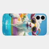 ファンタジーかわいいヤギ浮き眼鏡 iPhoneケース (裏面横)