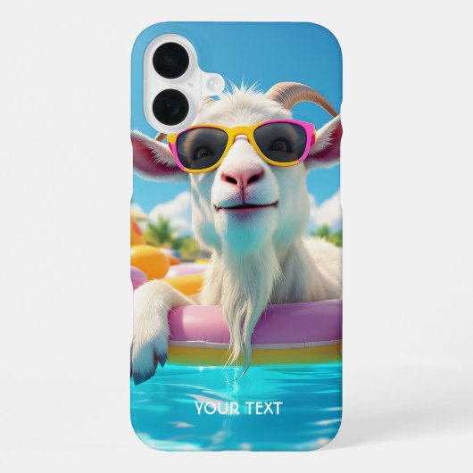 ファンタジーかわいいヤギ浮き眼鏡 iPhoneケース (裏面)