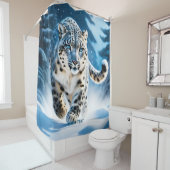 ファンタジーかわいいユキランニングヒョウ シャワーカーテン (インサイチュ)