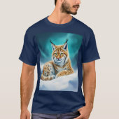ファンタジーかわいいリンクスかわいい冬 Tシャツ (正面)