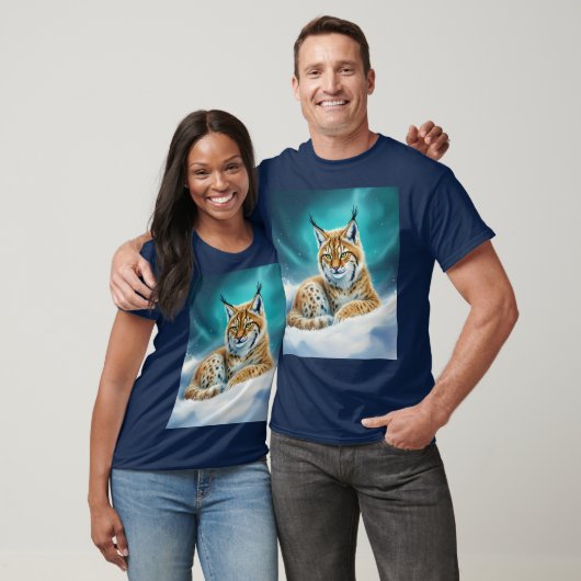 ファンタジーかわいいリンクスかわいい冬 Tシャツ (ユニセックス)