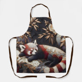 ファンタジーかわいいレッドパンダアート エプロン (正面)
