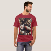 ファンタジーかわいいレッドパンダアート Tシャツ (正面フル)