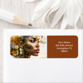 ファンタジーかわいいレディーアフリカの風景 ラベル (インサイチュ)