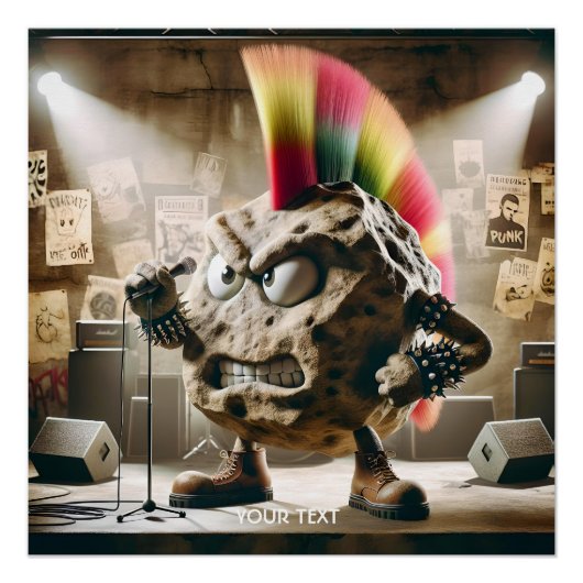 ファンタジーかわいいロックパンク歌手 ポスター (正面)