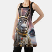 ファンタジーかわいいロバ宇宙飛行士宇宙 エプロン (インサイチュ)