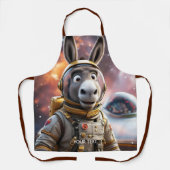 ファンタジーかわいいロバ宇宙飛行士宇宙 エプロン (正面)