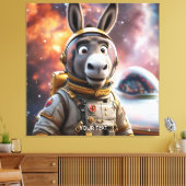ファンタジーかわいいロバ宇宙飛行士宇宙 キャンバスプリント (インサイチュ (リビング))