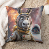 ファンタジーかわいいロバ宇宙飛行士宇宙 クッション (ブランケット)