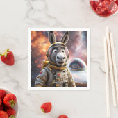 ファンタジーかわいいロバ宇宙飛行士宇宙 スタンダードカクテルナプキン (インサイチュ)