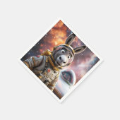 ファンタジーかわいいロバ宇宙飛行士宇宙 スタンダードカクテルナプキン (角)