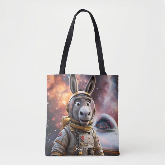 ファンタジーかわいいロバ宇宙飛行士宇宙 トートバッグ (正面)