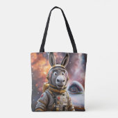 ファンタジーかわいいロバ宇宙飛行士宇宙 トートバッグ (裏面)