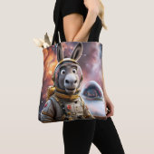 ファンタジーかわいいロバ宇宙飛行士宇宙 トートバッグ (クローズアップ)