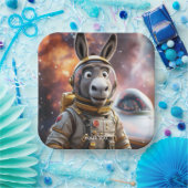 ファンタジーかわいいロバ宇宙飛行士宇宙 ペーパープレート (パーティー)