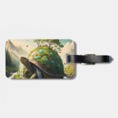 ファンタジーかわいい亀の滝森 ラゲッジタグ (裏面横)