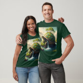ファンタジーかわいい亀の滝森 Tシャツ (ユニセックス)