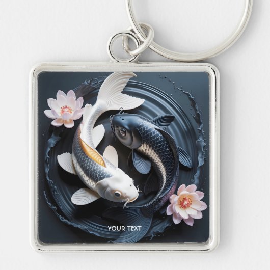 ファンタジーかわいい二コイ魚 キーホルダー (正面)