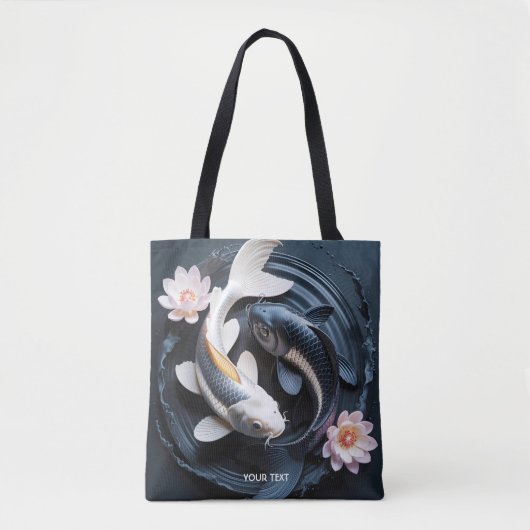 ファンタジーかわいい二コイ魚 トートバッグ (正面)