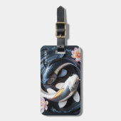 ファンタジーかわいい二コイ魚 ラゲッジタグ (正面縦)