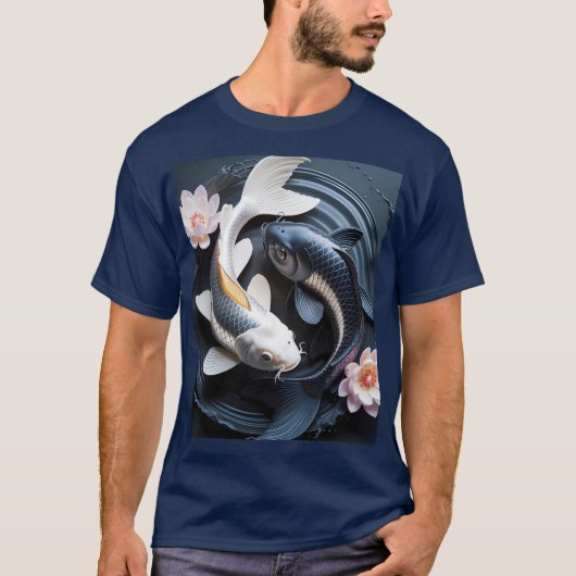 ファンタジーかわいい二コイ魚 Tシャツ (正面)