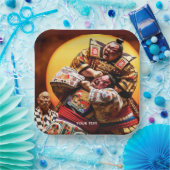 ファンタジーかわいい二人の力士 ペーパープレート (パーティー)