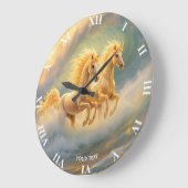 ファンタジーかわいい二馬波 ラージ壁時計 (傾斜)