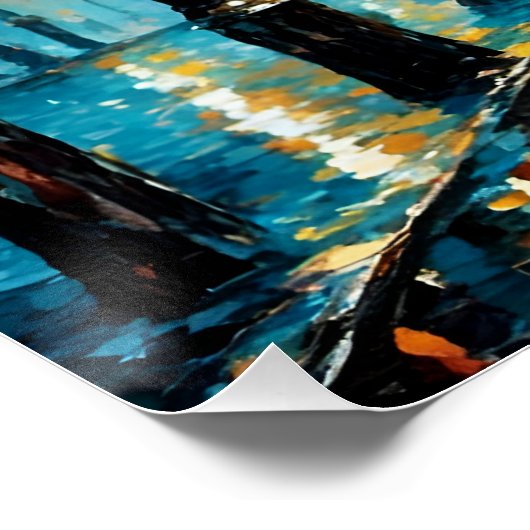 ファンタジーかわいい公園秋の雨 ポスター (コーナー)