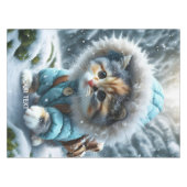 ファンタジーかわいい冬の子天雪 テーブルクロス (正面(横))