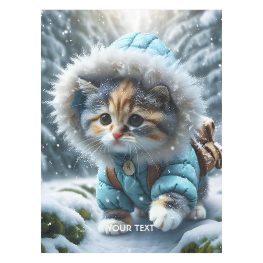 ファンタジーかわいい冬の子天雪 テーブルクロス (正面)