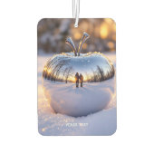 ファンタジーかわいい冬の雪りんご カーエアーフレッシュナー (裏面)
