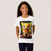 ファンタジーかわいい動物ハイブリッド女の子tシャツ tシャツ (正面フル)