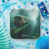 ファンタジーかわいい古い過去列車 ペーパープレート (パーティー)