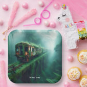 ファンタジーかわいい古い過去列車 ペーパープレート (パーティー)