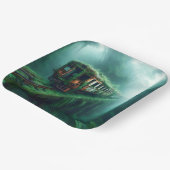 ファンタジーかわいい古い過去列車 ペーパープレート (傾斜あり)