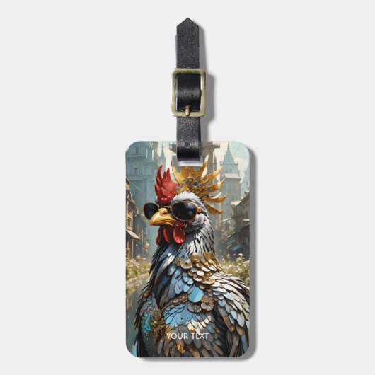 ファンタジーかわいい名簿サングラス花 ラゲッジタグ (正面縦)