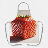 ファンタジーかわいい四角い赤イチゴ エプロン (正面)
