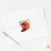 ファンタジーかわいい四角い赤イチゴ スクエアシール (封筒)