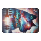 ファンタジーかわいい夢の宇宙猫 バスマット (正面)