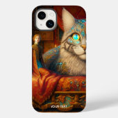 ファンタジーかわいい女の子の大猫 Case-Mate iPhoneケース (裏面)
