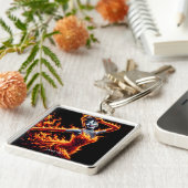 ファンタジーかわいい女の子の火服 キーホルダー (側面)