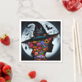 ファンタジーかわいい女の子ウィッチハロウィーン スタンダードカクテルナプキン (インサイチュ)