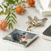 ファンタジーかわいい女の子タコ海 キーホルダー (側面)