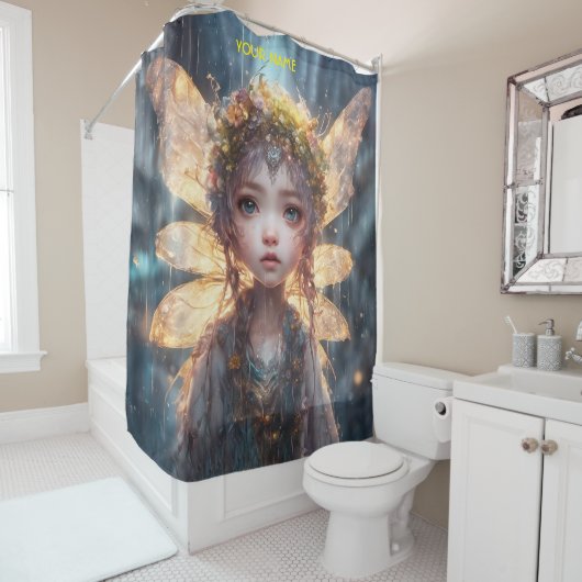 ファンタジーかわいい妖精の雨林 シャワーカーテン (インサイチュ)