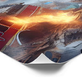 ファンタジーかわいい子猫の犬の火 ポスター (コーナー)