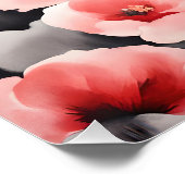 ファンタジーかわいい子猫フラワーズスケッチ ポスター (コーナー)