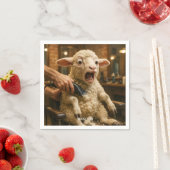ファンタジーかわいい子羊ひげそり スタンダードカクテルナプキン (インサイチュ)