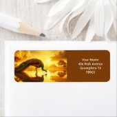 ファンタジーかわいい孔雀の飲料水 ラベル (インサイチュ)