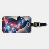 ファンタジーかわいい宇宙キャットスターズ ラゲッジタグ (正面横)